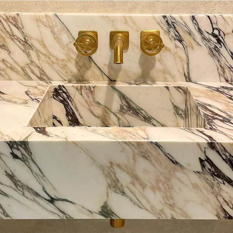 Calacatta Viola Marble Sink With Countertop